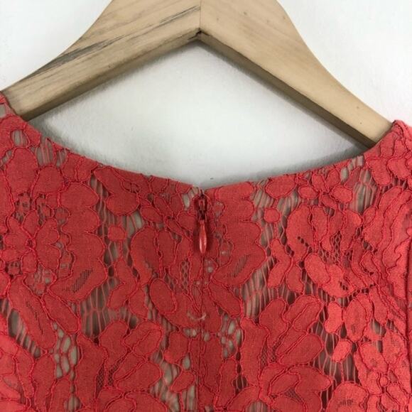 Eliza J Coral Lace Sleeveless Fit Flare Dress Size 6 - Picture 10 of 16
